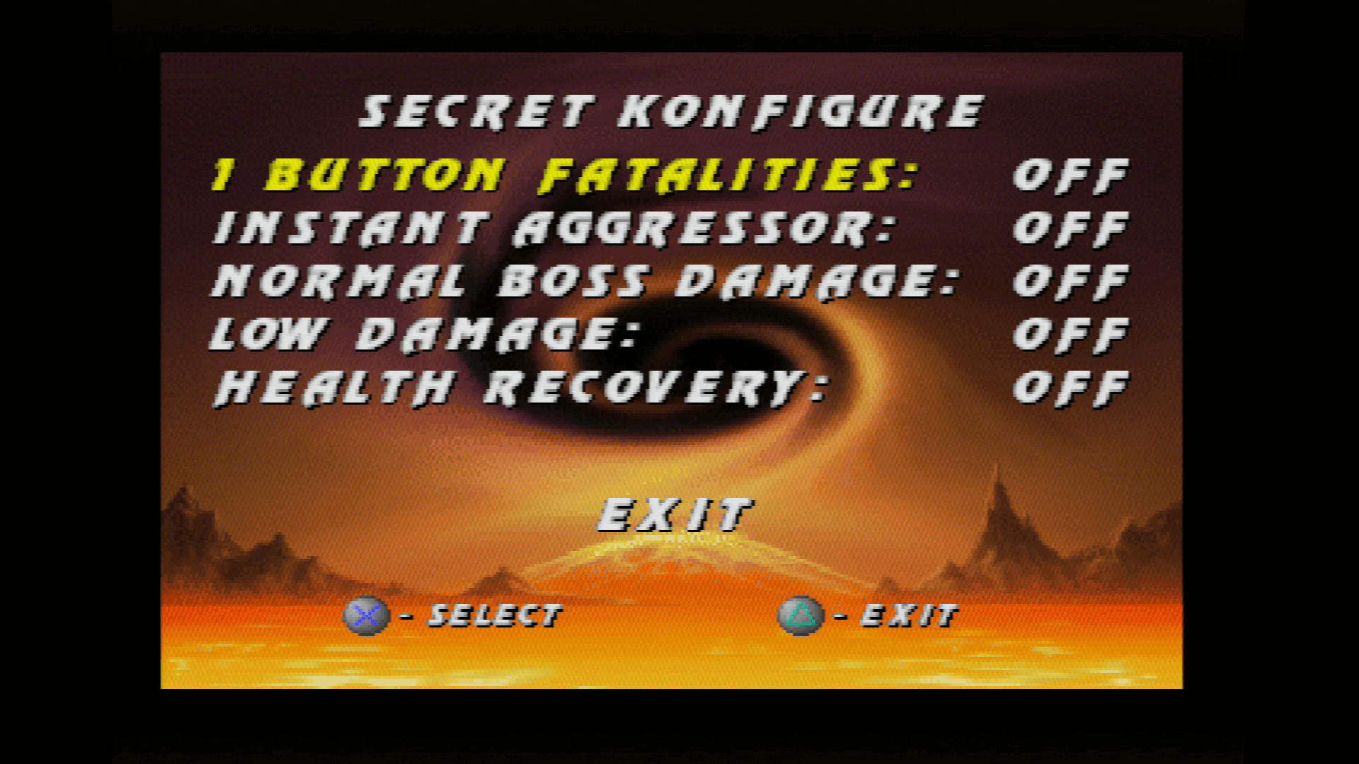 MK TRILOGY (1996/PS1) - ONE BUTTON FATALITY CODE 